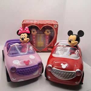 Vintage Minnie and Mickey - Battery Operated Cars and PEEZ